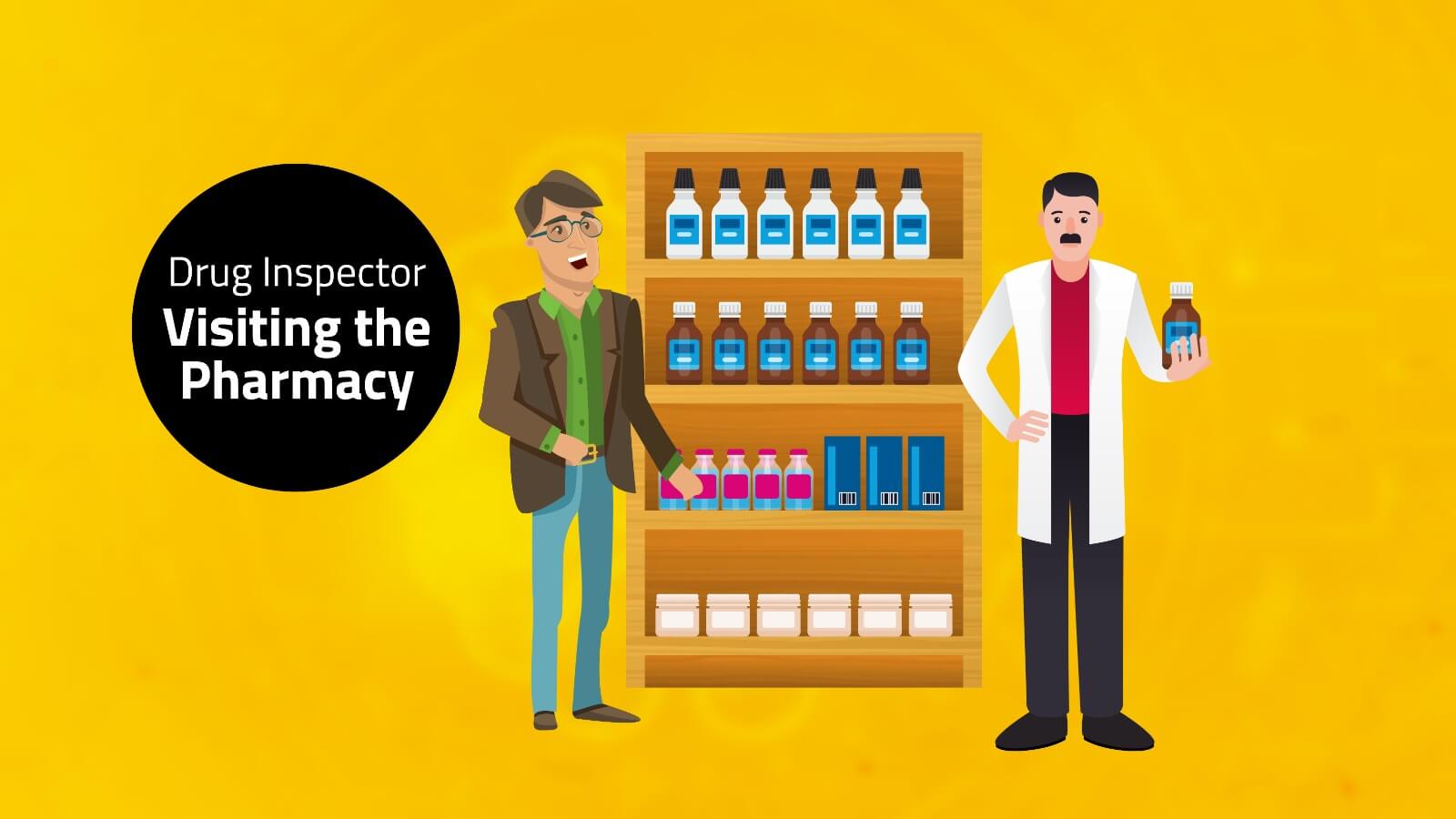 drug inspector visiting pharmacy premise